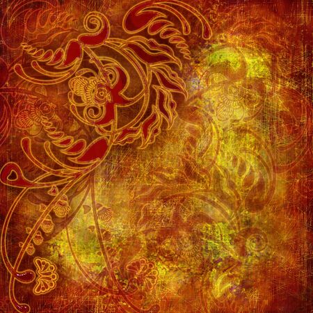 floral design dark goldenの写真素材