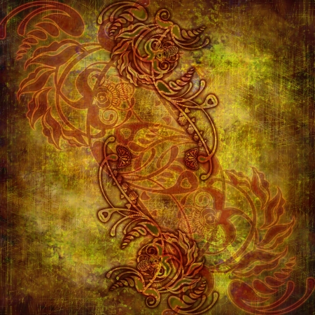  floral design dark pattern の写真素材