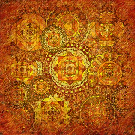 geometric pattern on dark red backgroundの写真素材