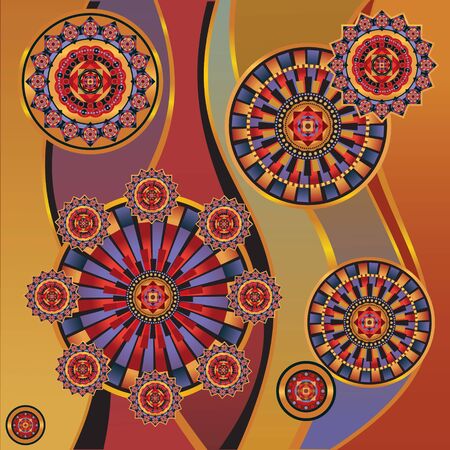 background geometric, exotic golden colorのイラスト素材