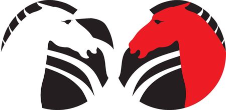 horse label black and white cartoonのイラスト素材