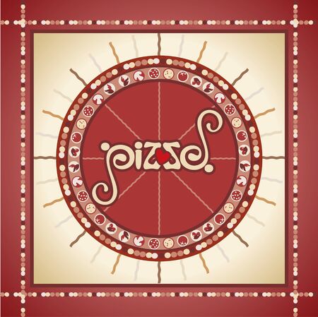 design element pizza , label,  signboardのイラスト素材