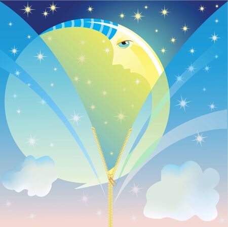 moon in the skyのイラスト素材