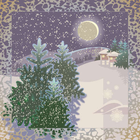 christmas night  holiday season backgroundのイラスト素材