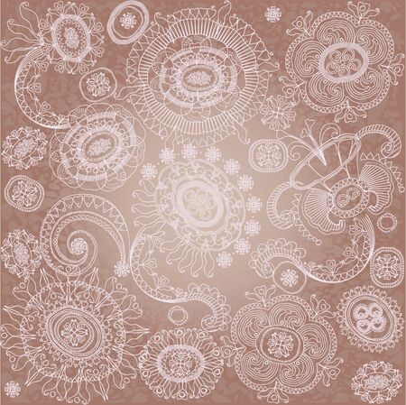 pink floral background flowers , spotsのイラスト素材