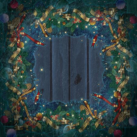 old winter christmas background, vintage の写真素材