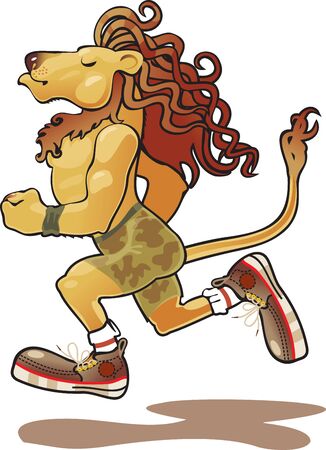runner lion-athleteのイラスト素材