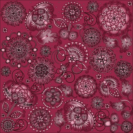 floral design on dark backgroundのイラスト素材