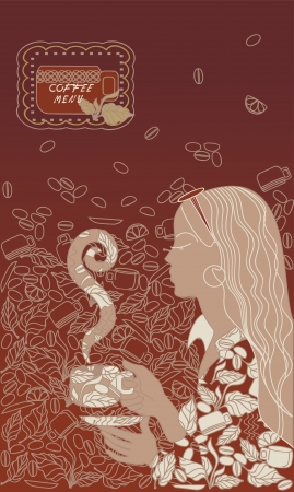 coffee menu  background cover bookのイラスト素材