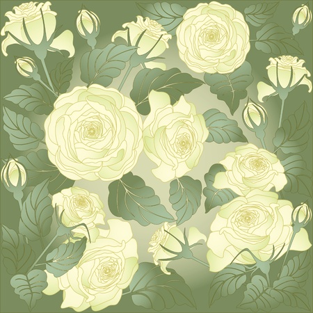 floral design yellow rosesのイラスト素材