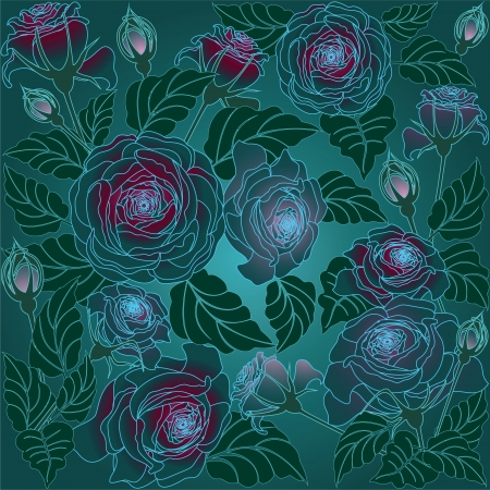 dark green roses backgroundのイラスト素材