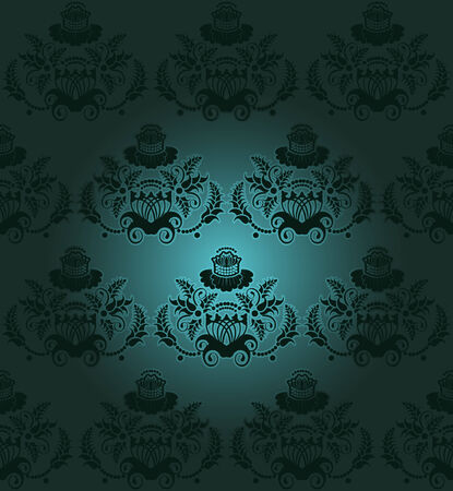 green floral design のイラスト素材