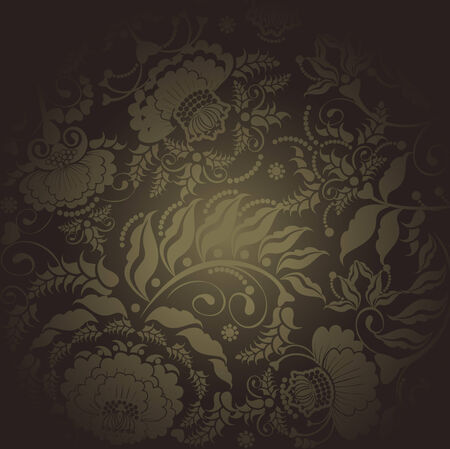 floral design brownのイラスト素材