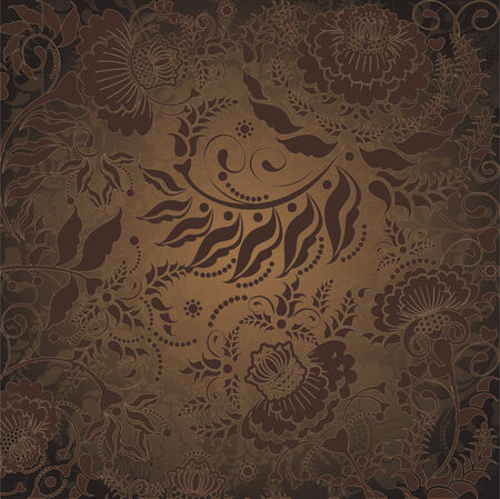 flora design brown のイラスト素材