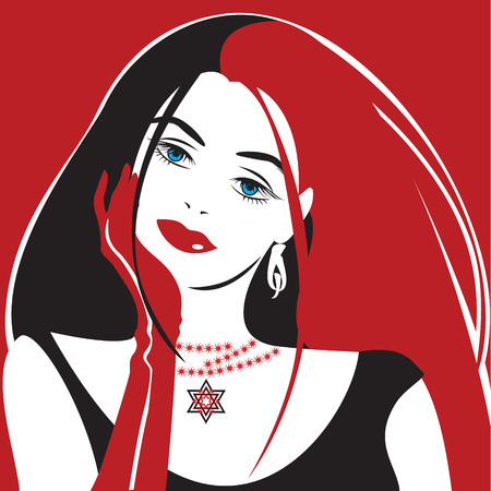 brunette girl , partyのイラスト素材