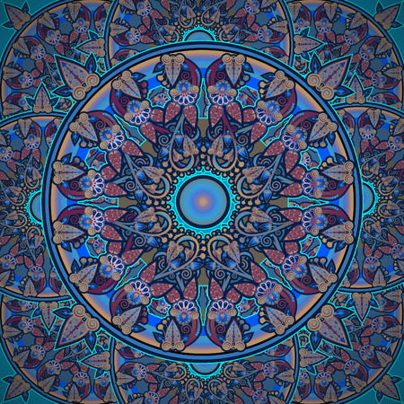 floral design radial, stylized flowersの写真素材