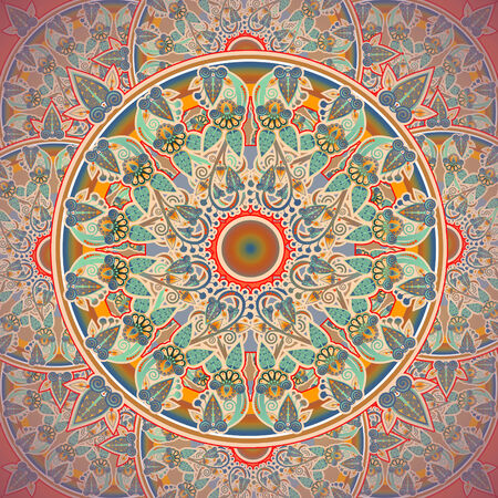 floral design radial, stylized flowersの写真素材