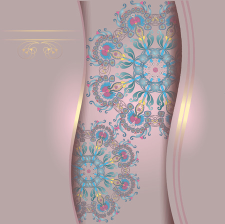 light  pink floral design, postcardのイラスト素材