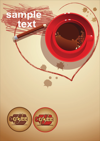  black coffee, red cup menuのイラスト素材