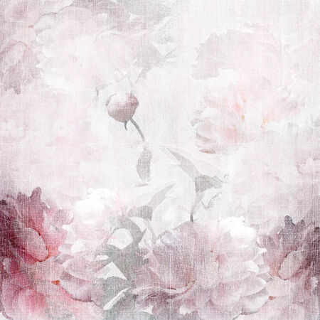 floral design peonies, old surface cracksの写真素材