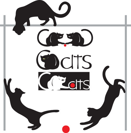 set cats のイラスト素材