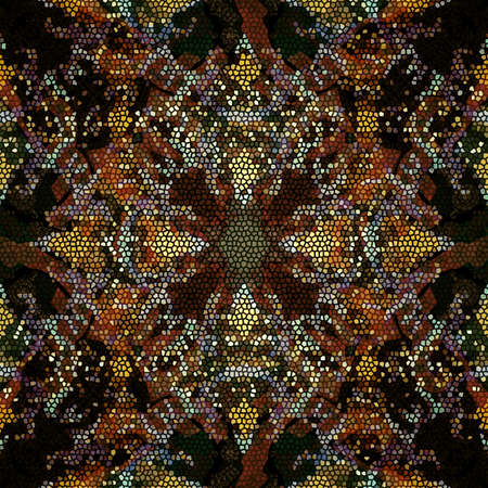 decoration  geometrical pattern, brown scales  mosaicの写真素材