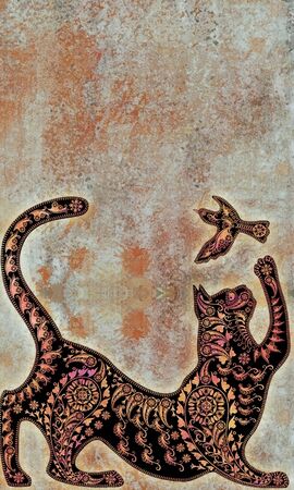 decoration motley animal pattern, floral fragments, tropical motifの写真素材