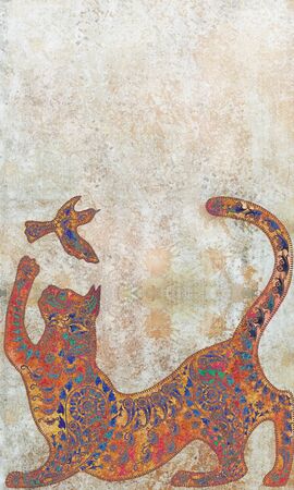 decoration pastel color animal pattern, floral fragments, tropical motifの写真素材