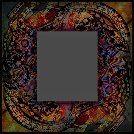 decoration motley animal pattern, exotoc frame, tropical motifの写真素材