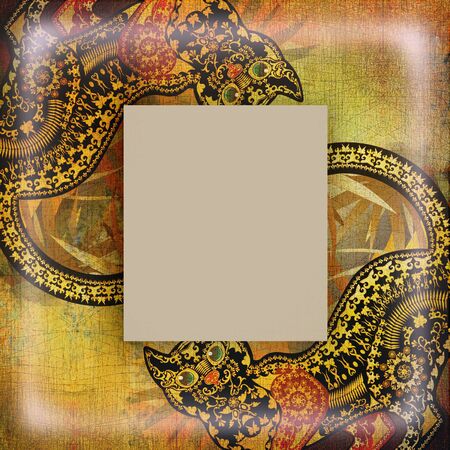 decoration motley animal pattern,exootic frame, african motifの写真素材