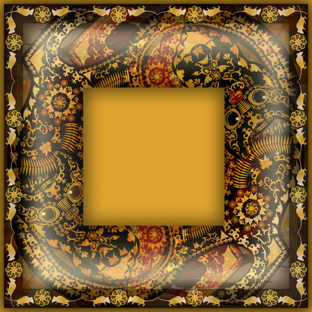decoration motley animal pattern,exotic frame, tropical motifの写真素材