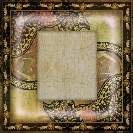 decoration motley animal pattern,exotic frame,african motifの写真素材