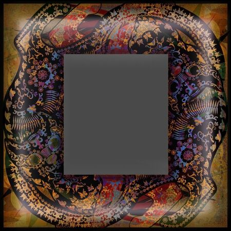 decoration motley animal pattern, exotoc frame, tropical motifの写真素材