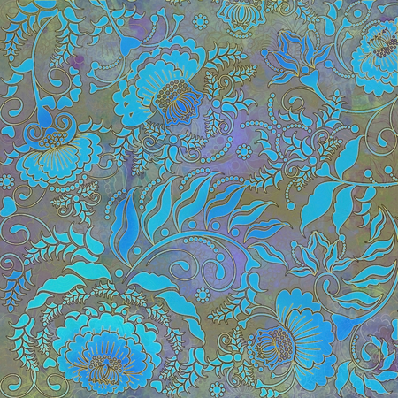 floral pattern, pastel colored, on spotted backgroundの写真素材