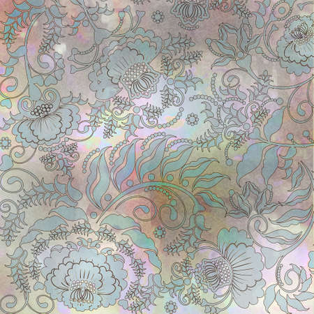faded floral design, pink grey colored, backgroundの写真素材