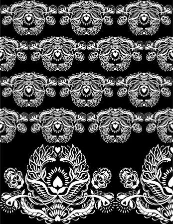floral design lace black and whiteのイラスト素材