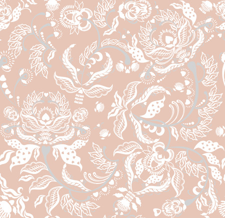 floral white lace design on  pink backgroundのイラスト素材
