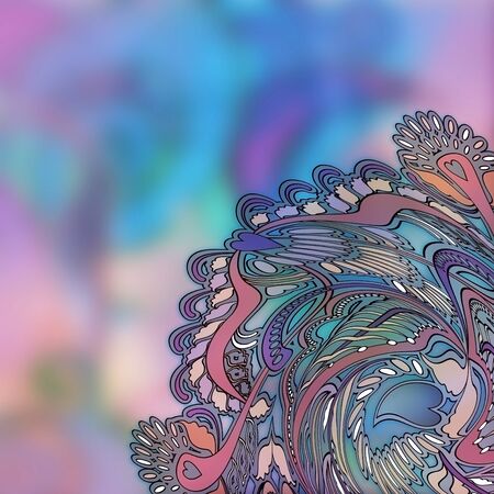 motley abstract ornament on blur backgroundの写真素材
