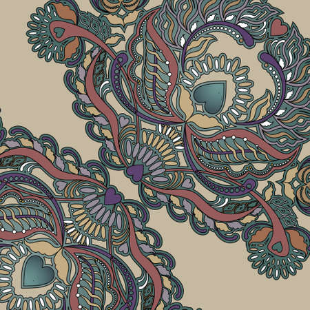 floral design element on beige backgroundの写真素材