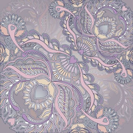 floral pattern pink pastel colored backgroundの写真素材