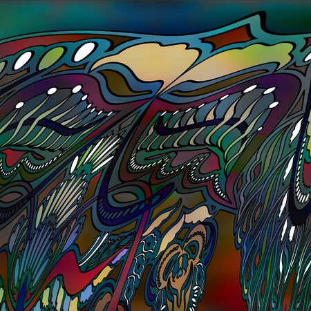 motley abstract ornament on blur backgroundの写真素材