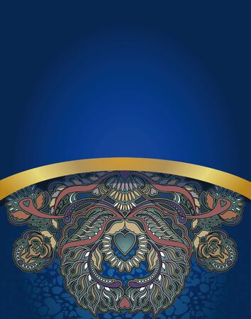 floral design element on dark blue background eps10のイラスト素材