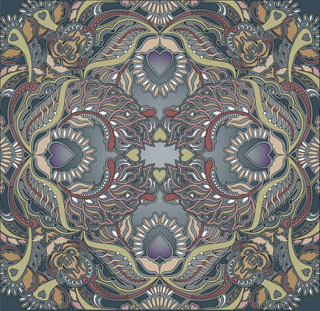 floral design oriental pattern backgroundのイラスト素材