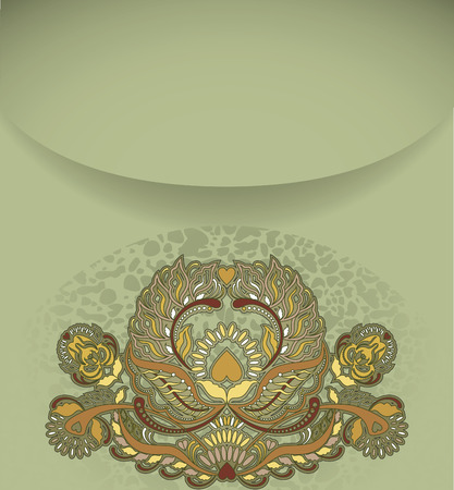 floral design element on green background のイラスト素材