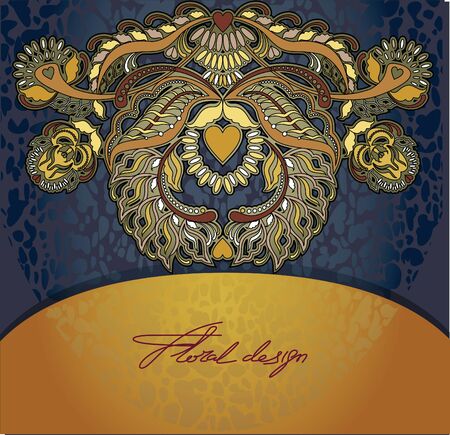 floral design element on dark blue background eps10のイラスト素材