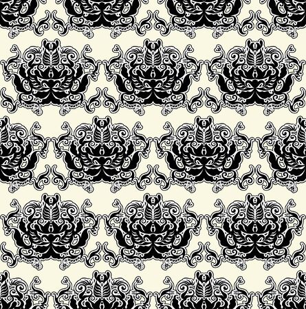 seamless pattern black and whiteのイラスト素材