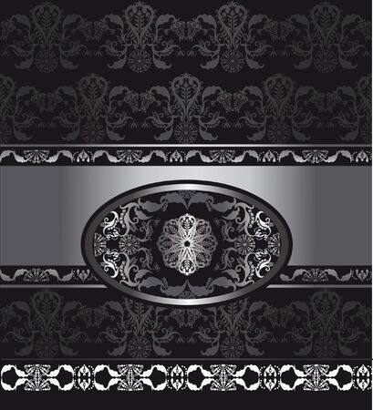 floral patten grey on white background seamlessのイラスト素材