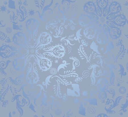 blue seamless floral patternのイラスト素材