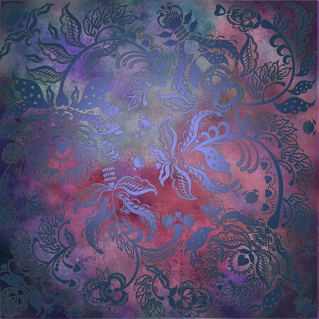 floral pattern on abstract pastel backgroundの写真素材