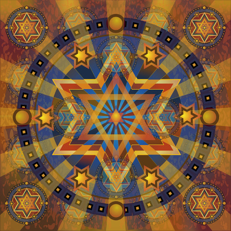 stars david radial ornament, eps10のイラスト素材